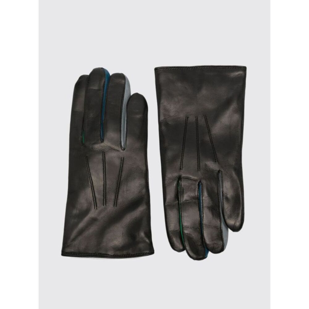 Paul Smith Men Classic Paul Smith Gloves In Smooth Leather With Contrast Piping